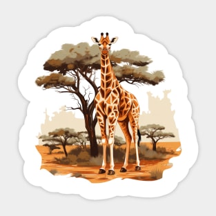 Watercolor Giraffe Sticker